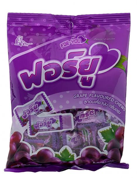 Конфета жевательная Boonprasert «For You» Grape со вкусом винограда, м/у 140г фото 1