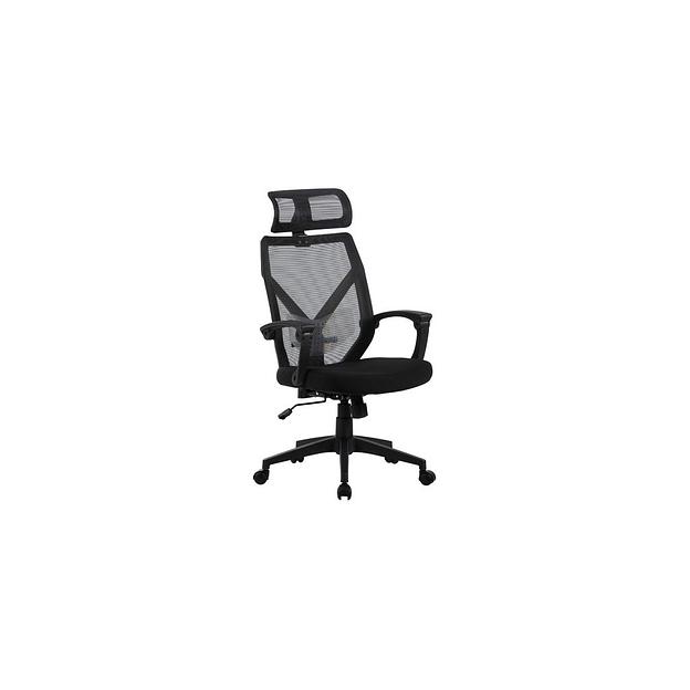 Кресло Cactus CS-MC414-BK, на колесиках, сетка/ткань, черный фото 1