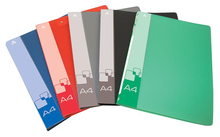 Папка метал.пруж.скоросш. Бюрократ -PZ07P A4 пластик 0.7мм внут.и торц.карм ассорти фото 1