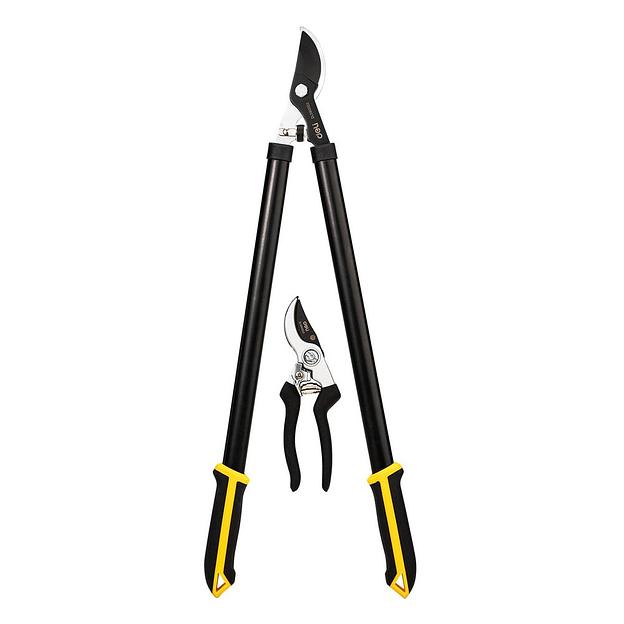 Набор сучкорез + секатор Deli DL580002 лезвия с тефлоновым покрытием, длина 75/21 см, макс. диаметр реза 30/15 мм, сталь 55С фото 1