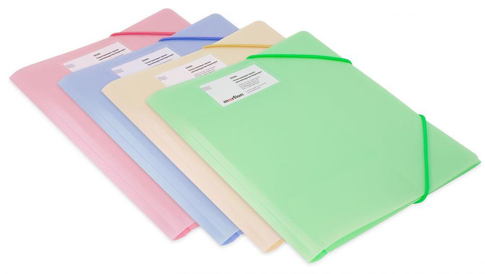 Папка на резинке Бюрократ Gems GEMPR05AZURE A4 пластик кор.30мм 0.5мм голубой топаз карман для визитки фото 4