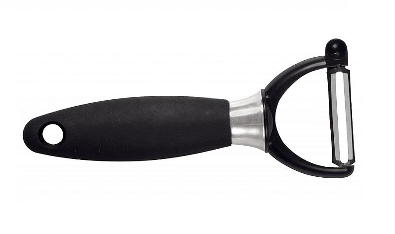 Овощечистка 16 см. с плавающим лезвием, черная нерж. с прорезин. ручкой Icel /1/4/ фото 1