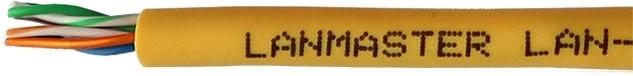 Кабель информационный Lanmaster LAN-5EUTP-PT-LSZH-YL кат.5E UTP 4 пары 24AWG LSZH внутренний 305м желтый фото 2