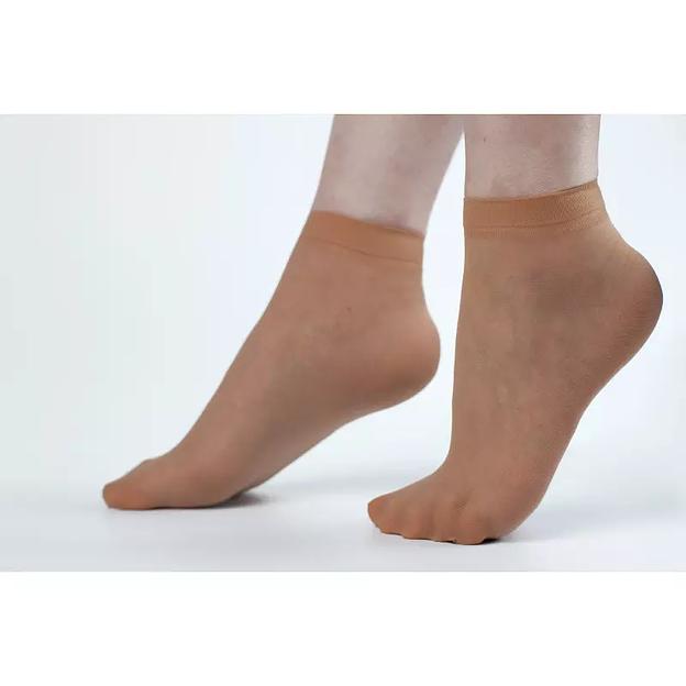 Капроновые носки «Бежевые» женские 5 пар ОПТ фото 2