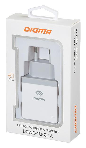 Сетевое зар./устр. Digma DGWC-1U-2.1A-WG 2.1A универсальное белый фото 6