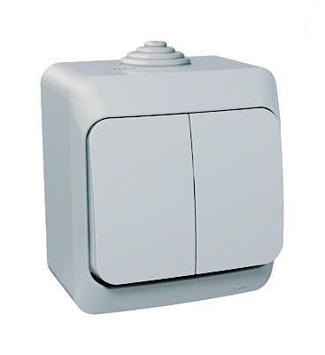 Systeme electric BA10-042C ЭТЮД IP44 О/У 2-клавишный ВЫКЛЮЧАТЕЛЬ 10 АХ, СЕРЫЙ, Россия фото 5