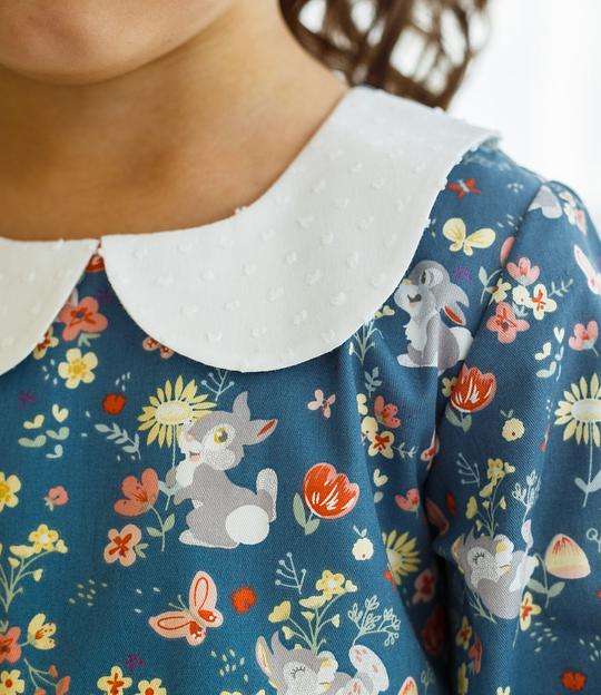 Платье MINI DI «Риана» зайцы с цветочками на синем, арт.160/890 ОПТ фото 6