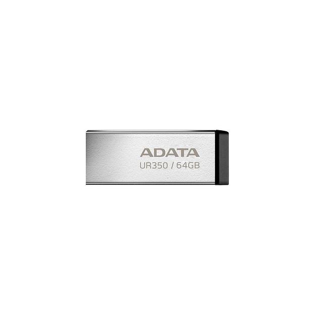 Флешка USB A-Data UR350 64ГБ, USB3.2, серебристый и черный [ur350-64g-rsr/bk] фото 1