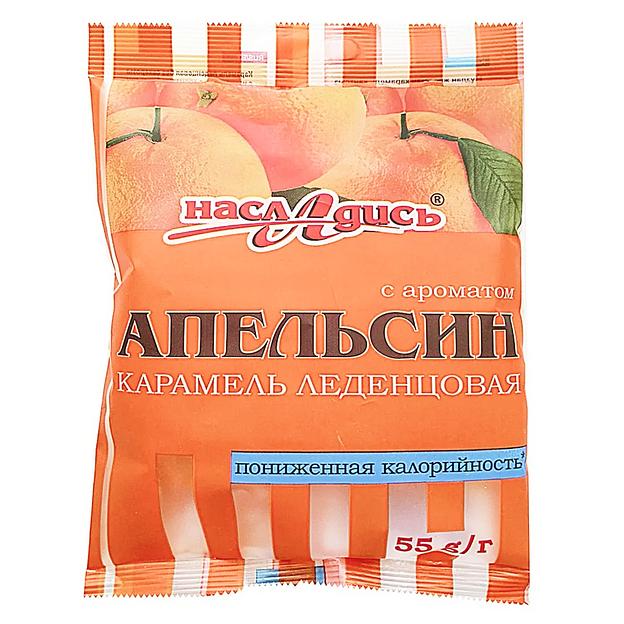 Карамель без сахарозы с изомальтом аромат «Апельсин» 55 г ОПТ фото 1