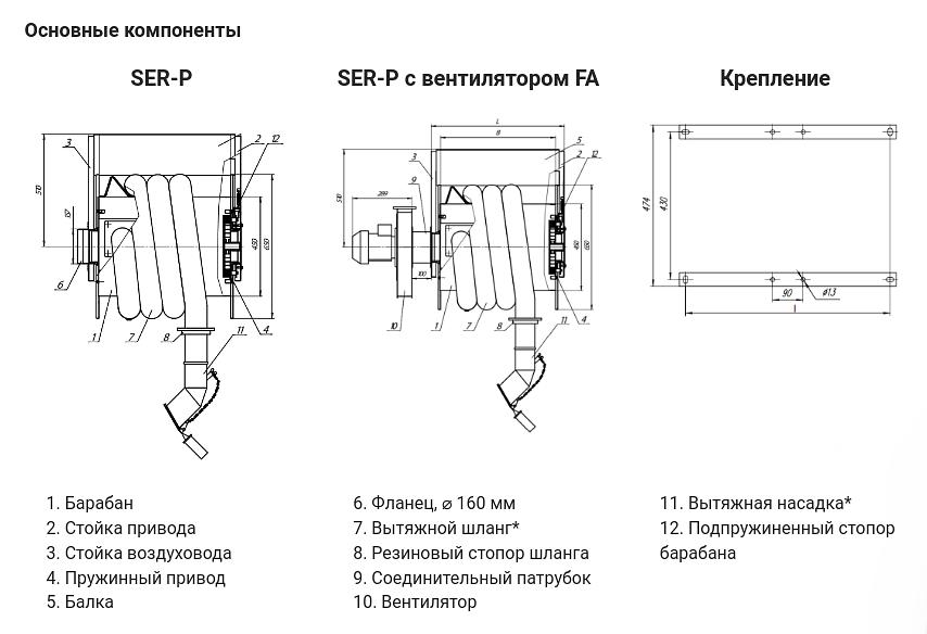 Механическая вытяжная катушка SER-P фото 8