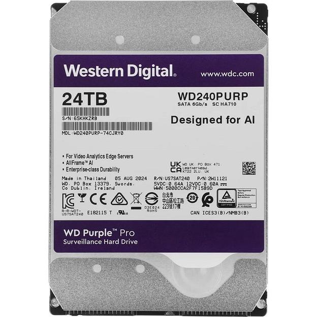 Жесткий диск Western Digital Purple Pro WD240PURP 24ТБ 3,5" 7200RPM 287MB (SATA III) фото 2