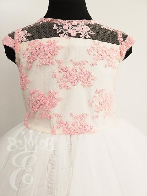 Платье  «Её малышество» для девочек нарядное, молочно-розовый, 116 фото 4