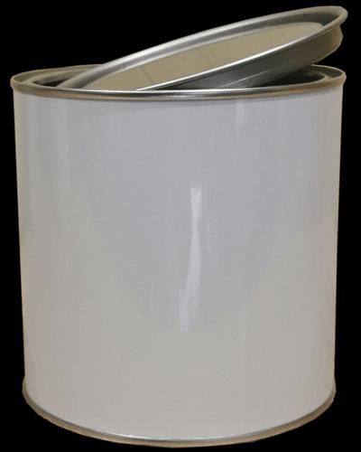 Металлическая банка 0,8 литра с крышкой цвет белый фото 2