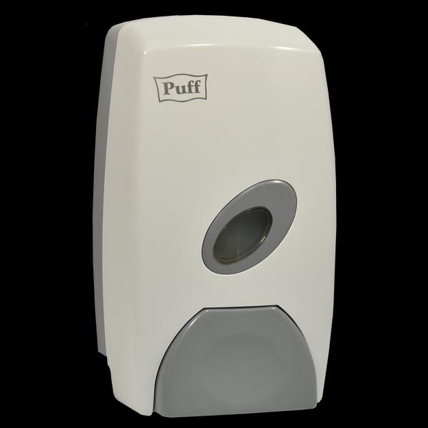 Дозатор для жидкого мыла пластик. puff-8115, белый с серой кнопкой,1 л фото 1