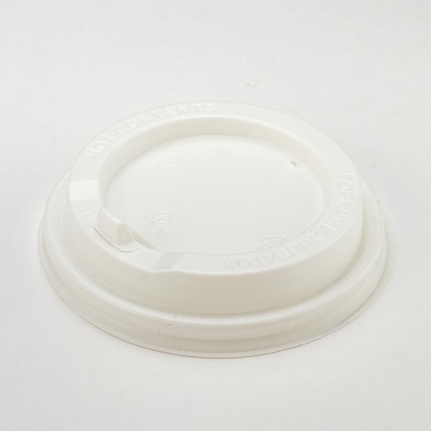 Крышка к стаканам 300-500мл белая d90мм с откидным клапаном "ГС" - 100 шт фото 1