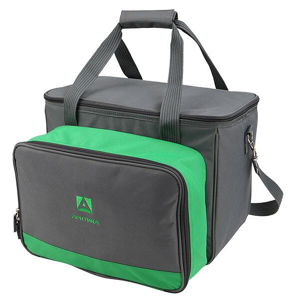 Сумка-холодильник с набором посуды для пикника на 4 персоны «Арктика» серый фото 1