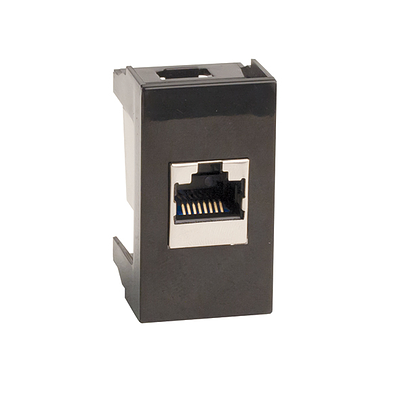 Розетка RJ-45 кат.6,экр,Viva,1 мод.,черн фото 1