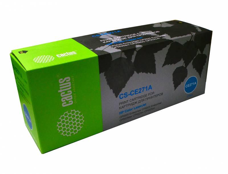 Картридж лазерный Cactus CS-CE271A CE271A голубой (15000стр.) для HP LJ Ent CP5525 фото 1