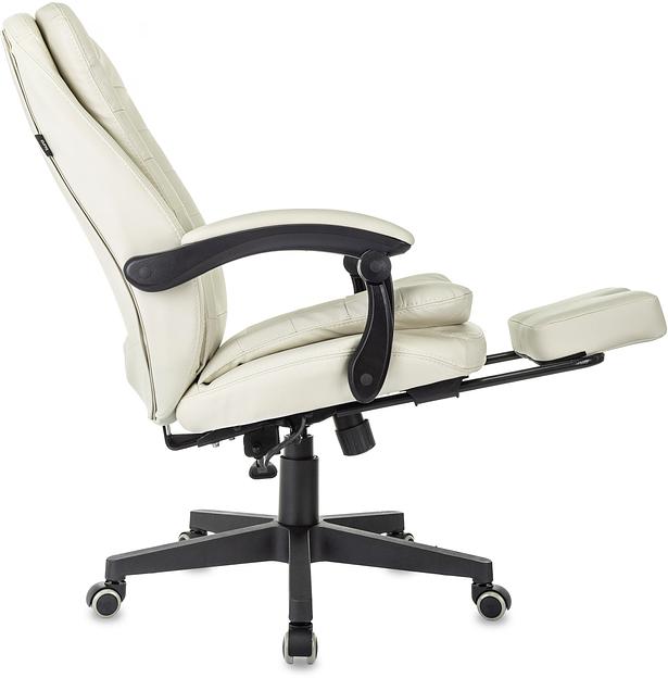 Кресло руководителя Бюрократ T-9950MSG-F слоновая кость эко.кожа крестов. пластик подст.для ног фото 7