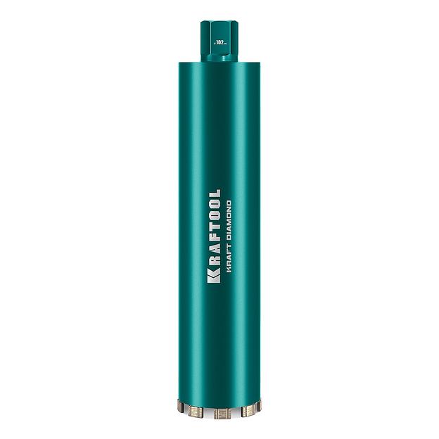 KRAFTOOL DIAMOND 102 мм (450 мм, 1 1/4″, лазерная сварка, сухое сверление с микроударом), алмазная коронка по железобетону (29825-102) фото 1