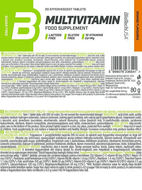 Витамины в шипучей форме BiotechUSA Multivitamin Effervescent апельсин 20 таб ОПТ фото 5