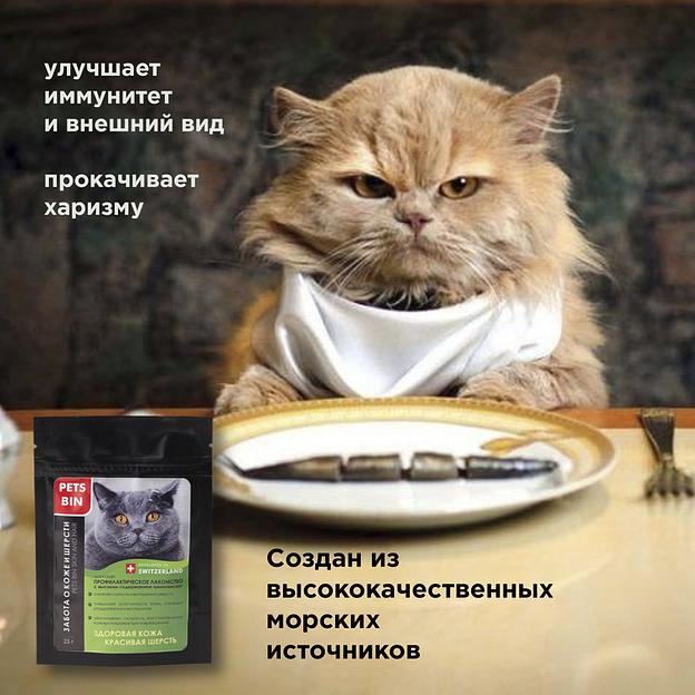 Добавка PETS BIN «Skin and Hair» для кошек фото 8