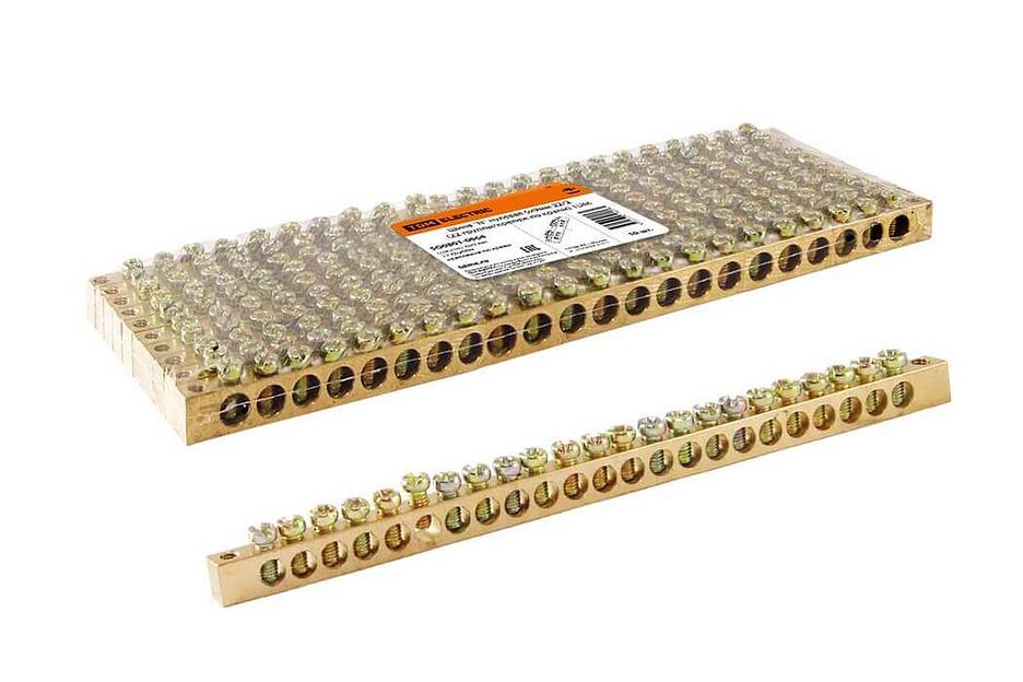 Шина N нулевая 6х9мм 22/2 (22 группы/крепеж по краям) фото 1