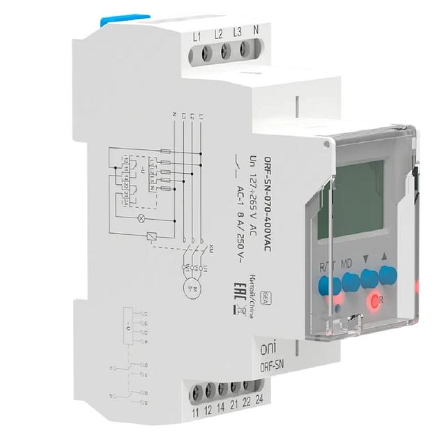 IEK ORF-SN-070-400VAC Реле фаз ORF-SN 3ф. 2 конт. 70-400В AC с контр. нейтр. ONI фото 1