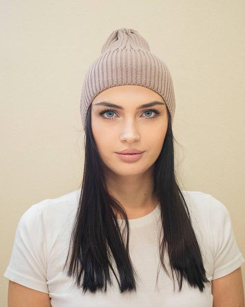 Шапка тыковка без подворота Капучино ОПТ фото 1