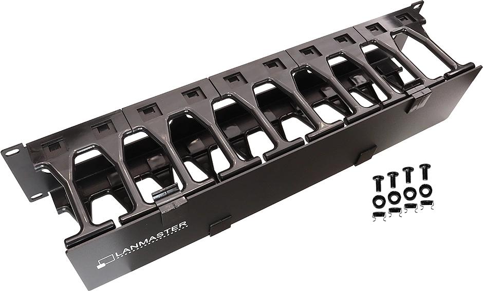 Кабельный органайзер горизонтальный Lanmaster LAN-ORG-PF/S-2U односторонний пальцы 2U шир.:19" фото 3