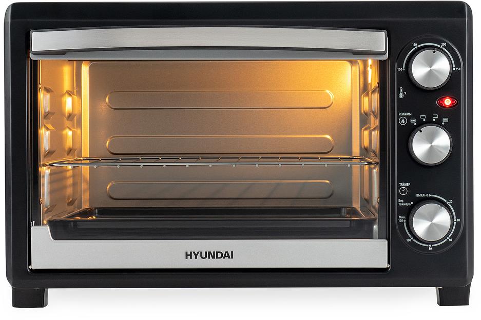 Мини-печь Hyundai MIO-HY073 26л. 1500Вт серебристый/черный фото 1