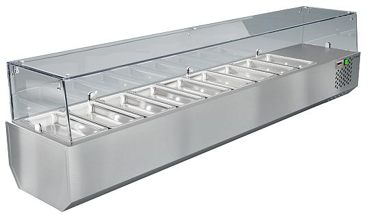 Витрина охлаждаемая настольная Со стеклом МВО-330 (1485x385x480 мм) фото 1