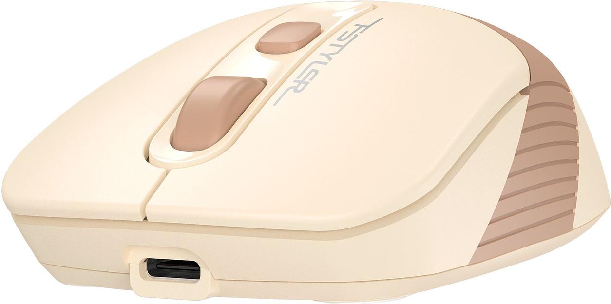 Мышь A4Tech Fstyler FG10CS Air бежевый/коричневый оптическая (2000dpi) silent беспроводная USB для ноутбука (4but) фото 7