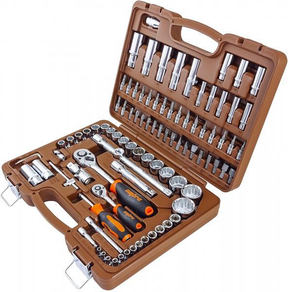 OMT94S12 Набор инструмента универсальный 1/4", 1/2"DR с головками торцевыми 12-гранными 1/2"DR, 94 предмета Ombra фото 1