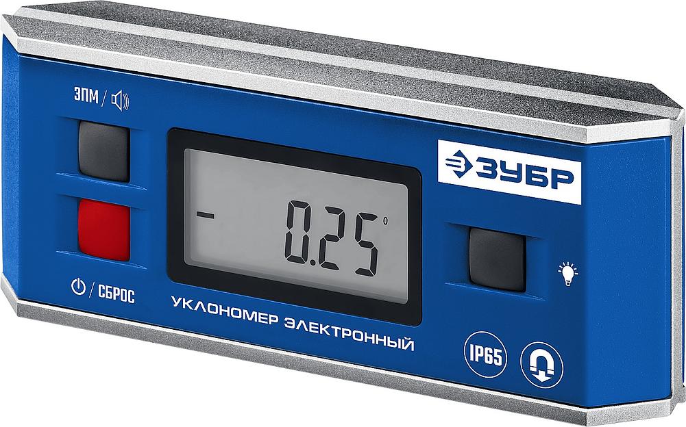 ЗУБР МИНИ, 0 - 90°, ±0.05°, электронный уровень-уклономер, Профессионал (34745) фото 1