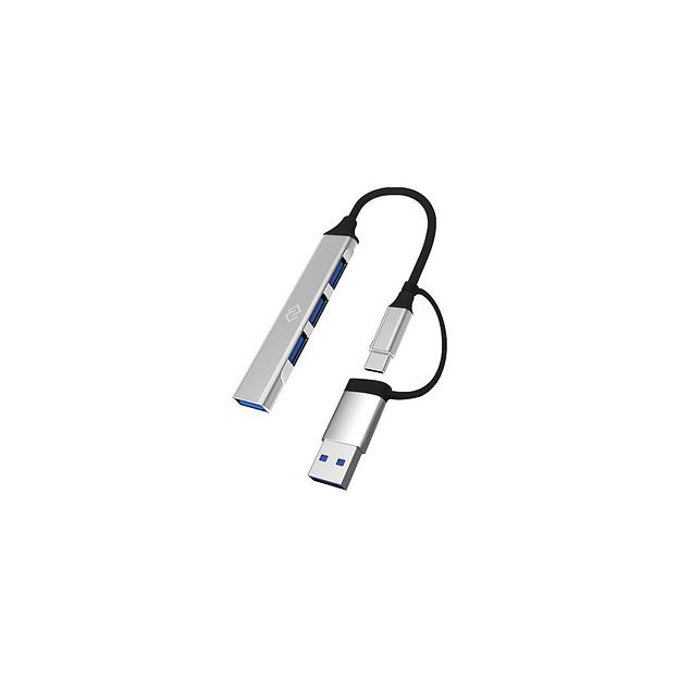 Хаб (разветвитель) Digma DHUB-4USB-AC-2.0, серебристый фото 1