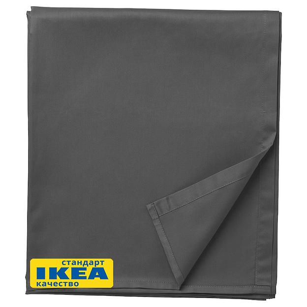 Простыня НАТЕСМИО (ИКЕА НАТТЭСМИН) 240x260, темно-серый, сатин KL-50442722 фото 1