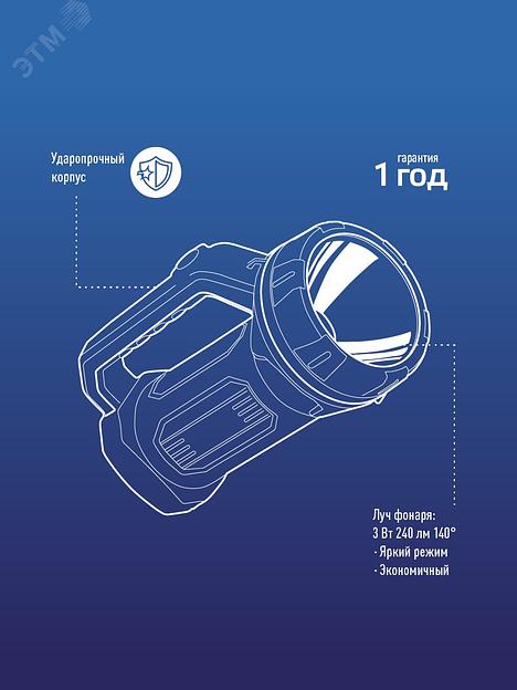 Прожектор Космос KOCACCU9103W черный/красный 3Вт лам.:светодиод. фото 6