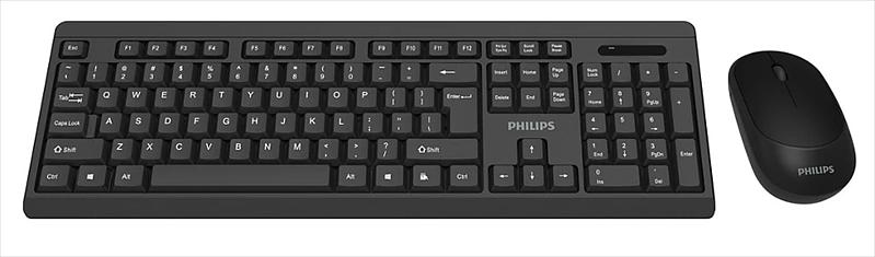 Аксессуары Philips Беспроводной Комплект SPT6324, 2.4 GHz 104 клав/3 кнопки, 1600dpi, русская заводская раскладка, чёрный (SPT6324B/60) фото 2