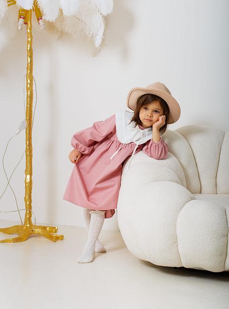 Платье MINI DI «Микки» пыльно-розовый однотон, сатин, арт.430/155 ОПТ фото 8