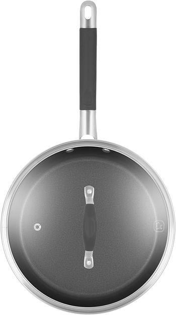 Сковорода Rondell Stern RDS-1264 круглая 26см покрытие: Excalibur (с крышкой) серый фото 3