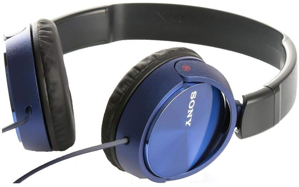 Гарнитура накладные Sony MDR-ZX310AP 1.2м голубой проводные оголовье фото 7