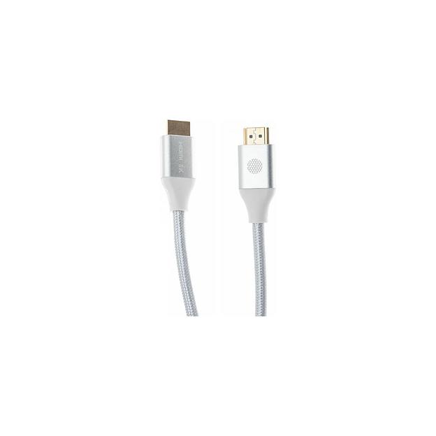 Кабель аудио-видео Cactus CS-HDMI.2.1-1.8, HDMI (m) - HDMI (m), ver 2.1, 1.8м, GOLD, серебристый фото 1