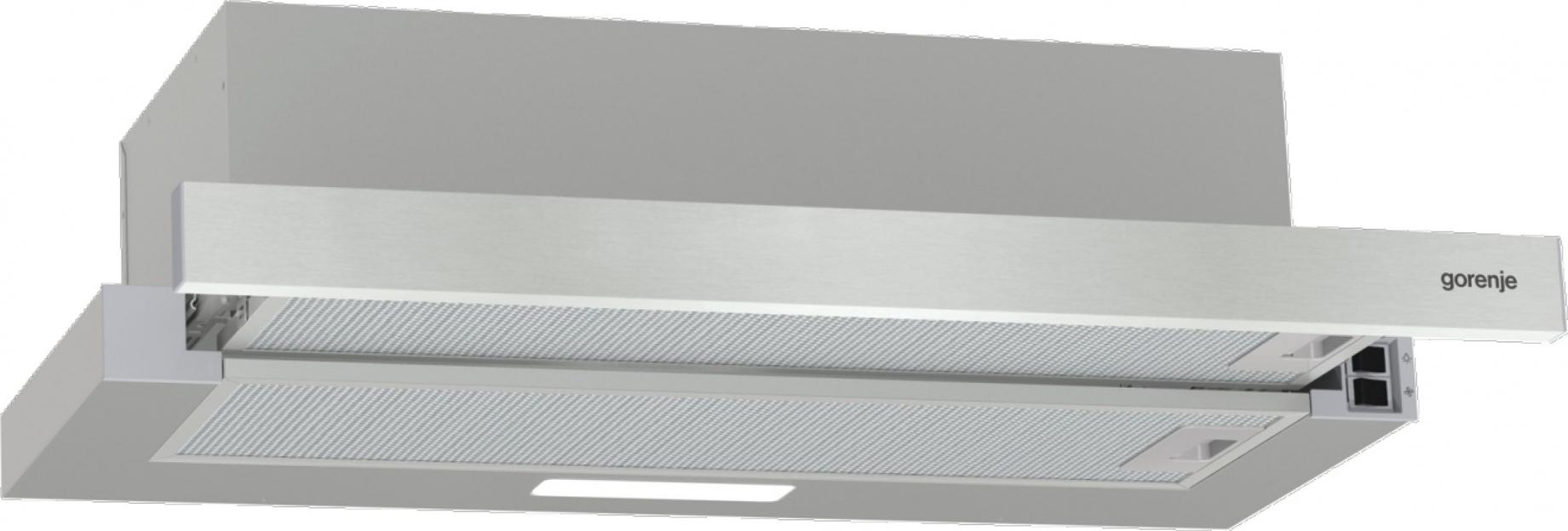 Вытяжка встраиваемая Gorenje TH606E4X нержавеющая сталь управление: кнопочное (1 мотор) фото 2
