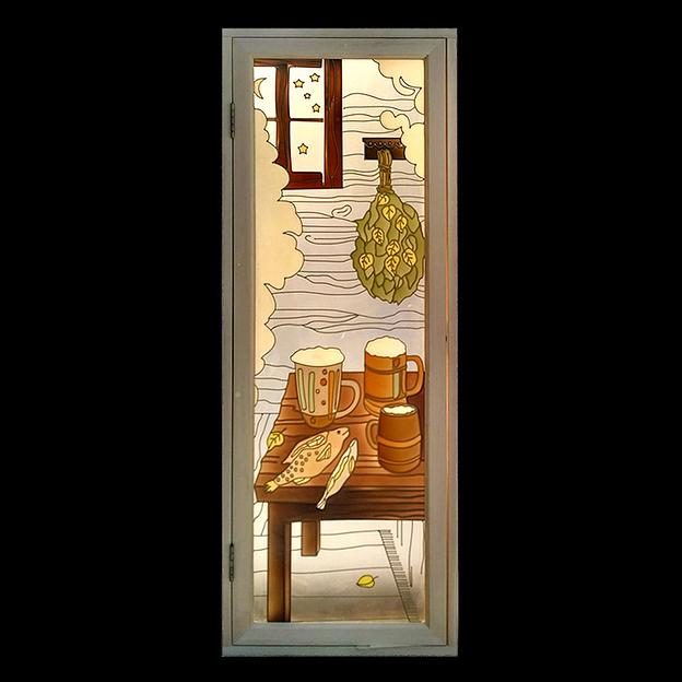 Дверь для бани/сауны с витражной заливкой фото 1