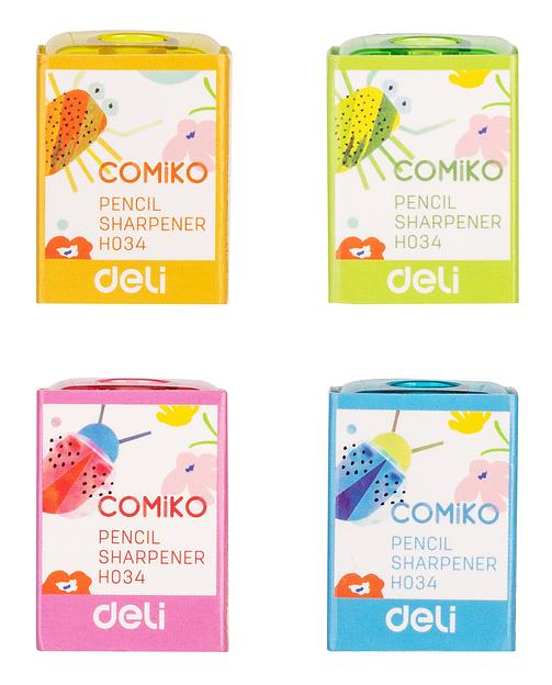 Точилка для карандашей ручная Deli EH034 Comico 1 отверстие пластик ассорти фото 6