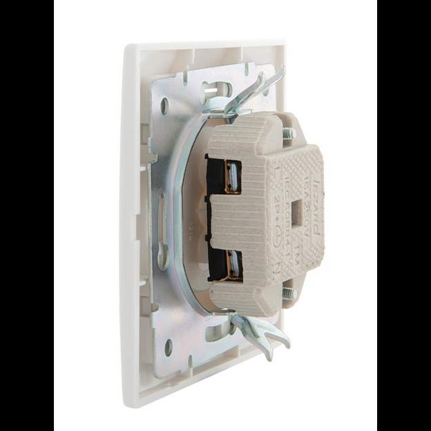 Розетка 1-м СП Mira 16А IP20 без заземл. с бел. вставкой керамика бел. LEZARD 701-0202-121 фото 4