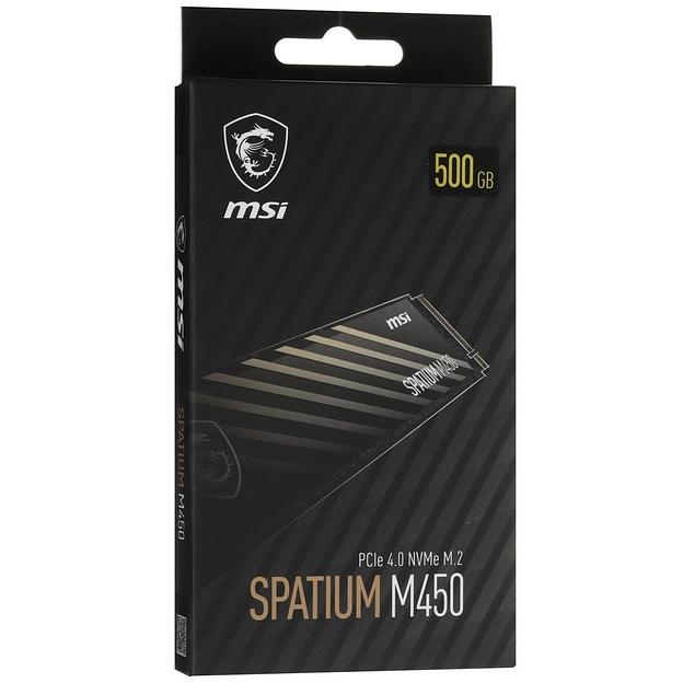 SSD накопитель MSI PCIE 4.0 NVME M.2 500GB SPATIUM M450 500GB V1 фото 3