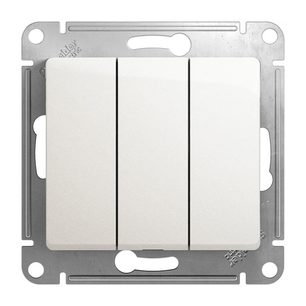 Systeme electric GSL000631 GLOSSA 3-клавишный ВЫКЛЮЧАТЕЛЬ, сх.3, 10АХ, механизм, ПЕРЛАМУТР фото 1