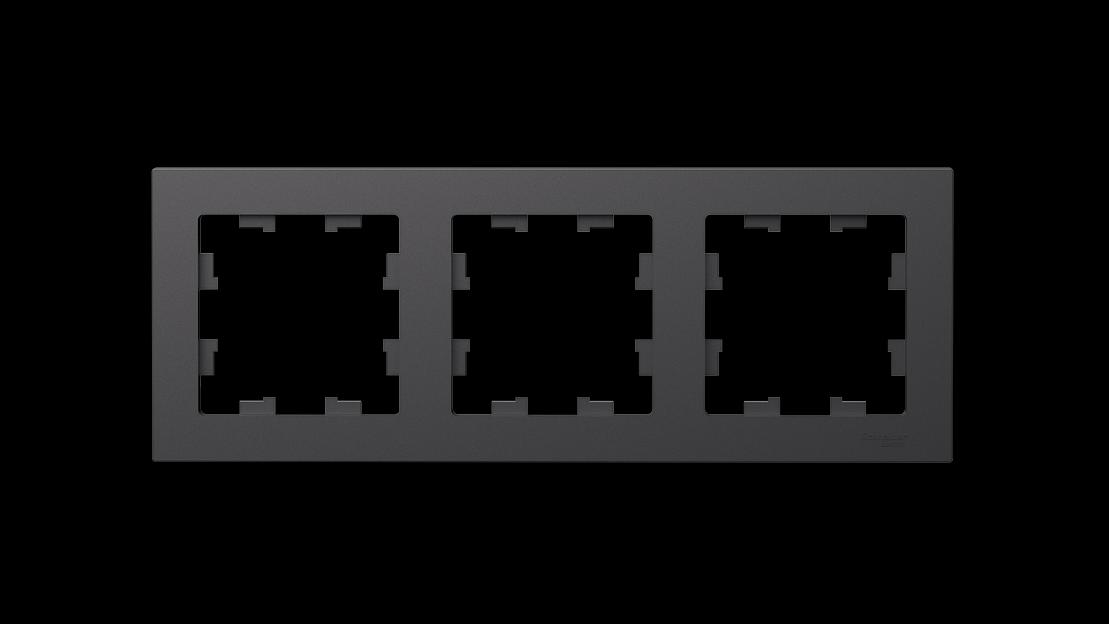 ATLASDESIGN 3-постовая РАМКА, универсальная, БАЗАЛЬТ фото 1